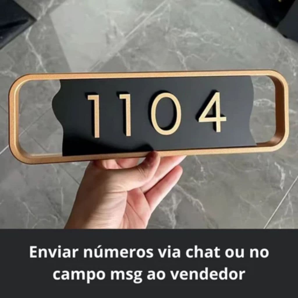 Placa Residencial 25X10 de Luxo Vazada em PVC com Números em ACM.