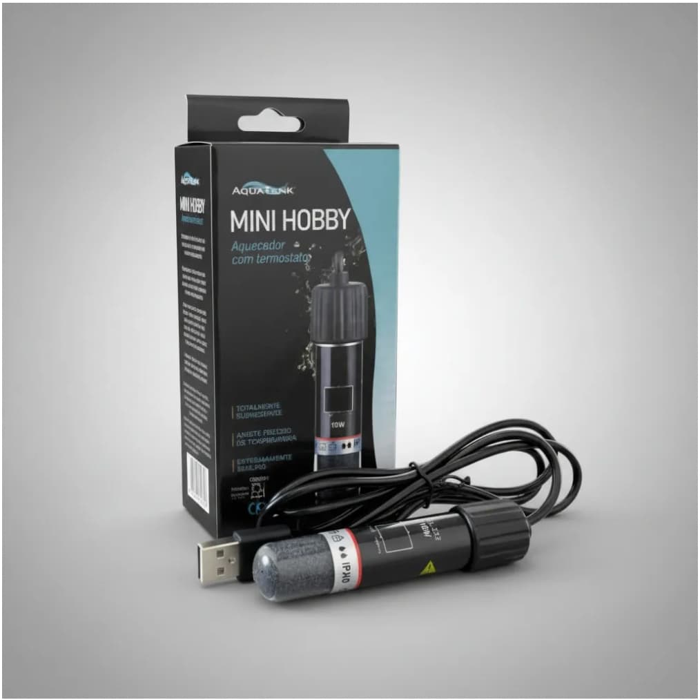Aquecedor Com Termostato Usb 10w Até 15l Mini Hobby Usb 10 W