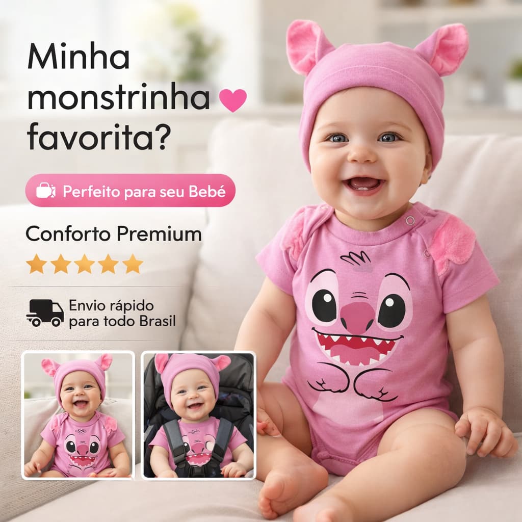 Body Mesversario Bebê Tematico com Touca Escolha o Tema