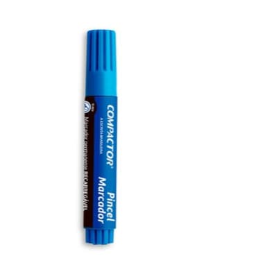 Marcador Permanente Pincel Atômico Compactor Azul