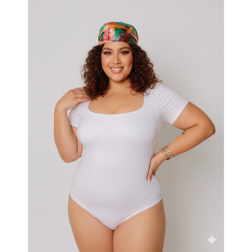 BODY PLUS SIZE QUADRADO MANGA CURTA PROMOÇÃO