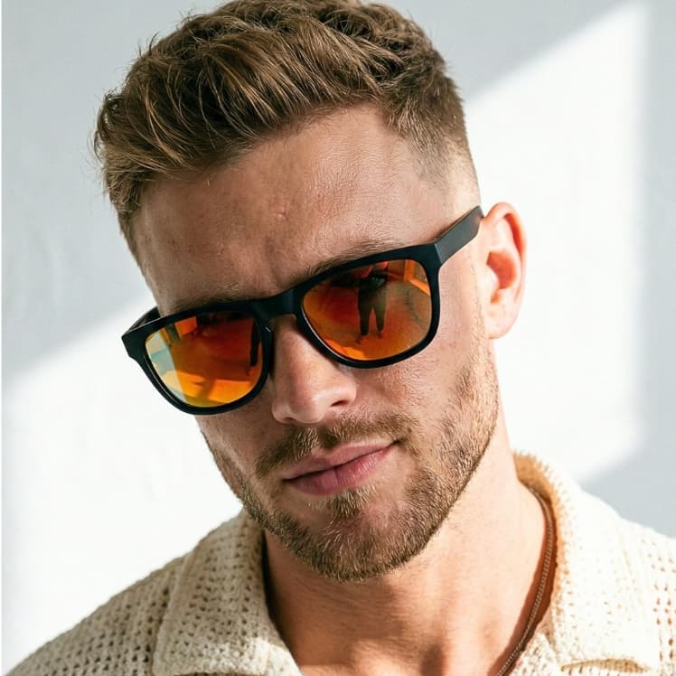 Óculos de Sol Sevilha Vermelho Espelhado Polarizado Premium Flexível Funk uv400 Feminino Masculino
