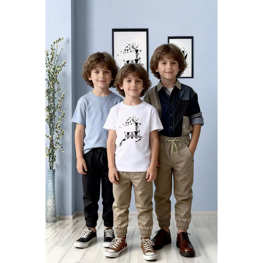 Calça Jogger Juvenil Infantil Sarja Cargo Punho
