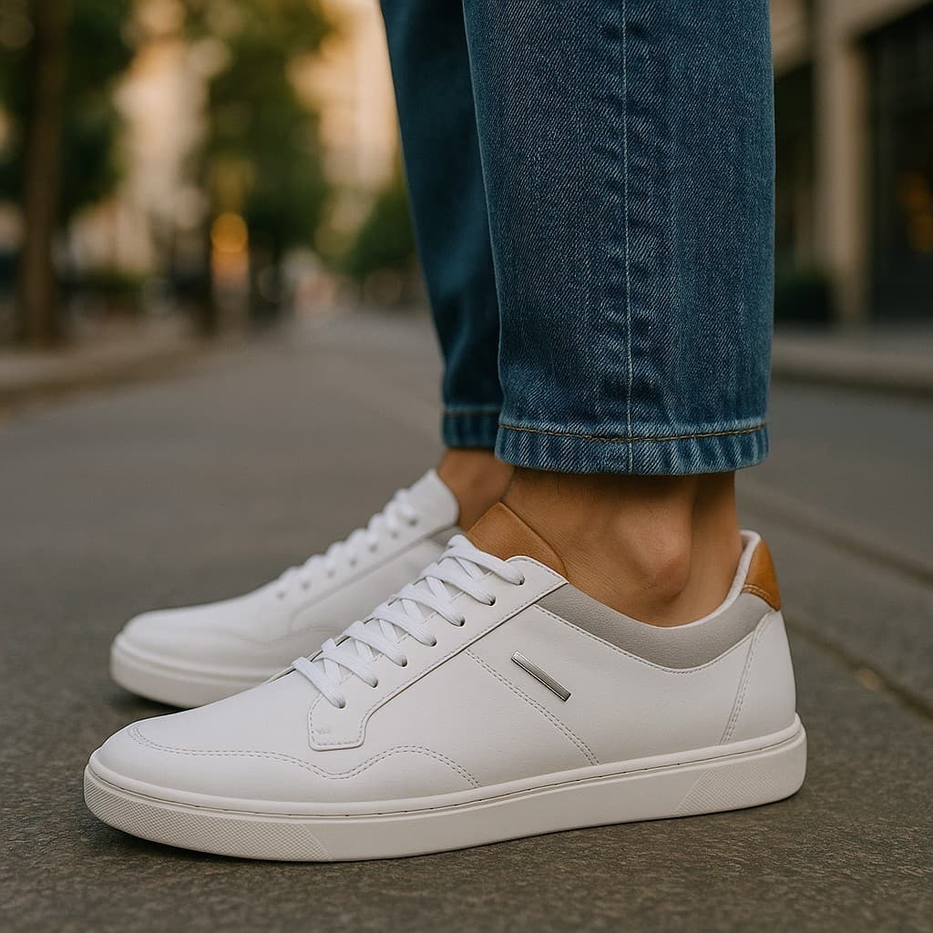 Sapatênis Masculino Casual Cano Baixo Solado Branco