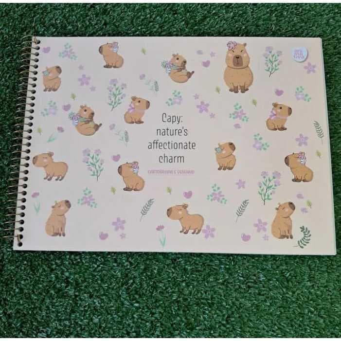 Caderno Criativo Cartografia Desenho Capivarinhas Ilustrado Papel capivara