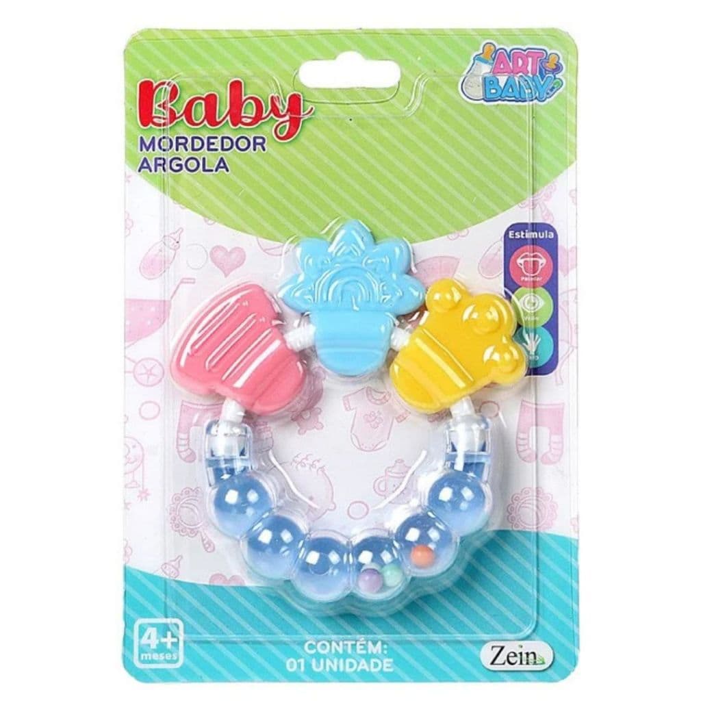 Mordedor Diverte Redondo de Silicone com Chocalho ajuda crescer dentes bebê