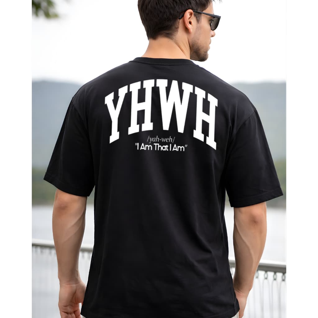 Camiseta Cristã Unisex Oversized YHWH 100% Algodão Premium REF 2632