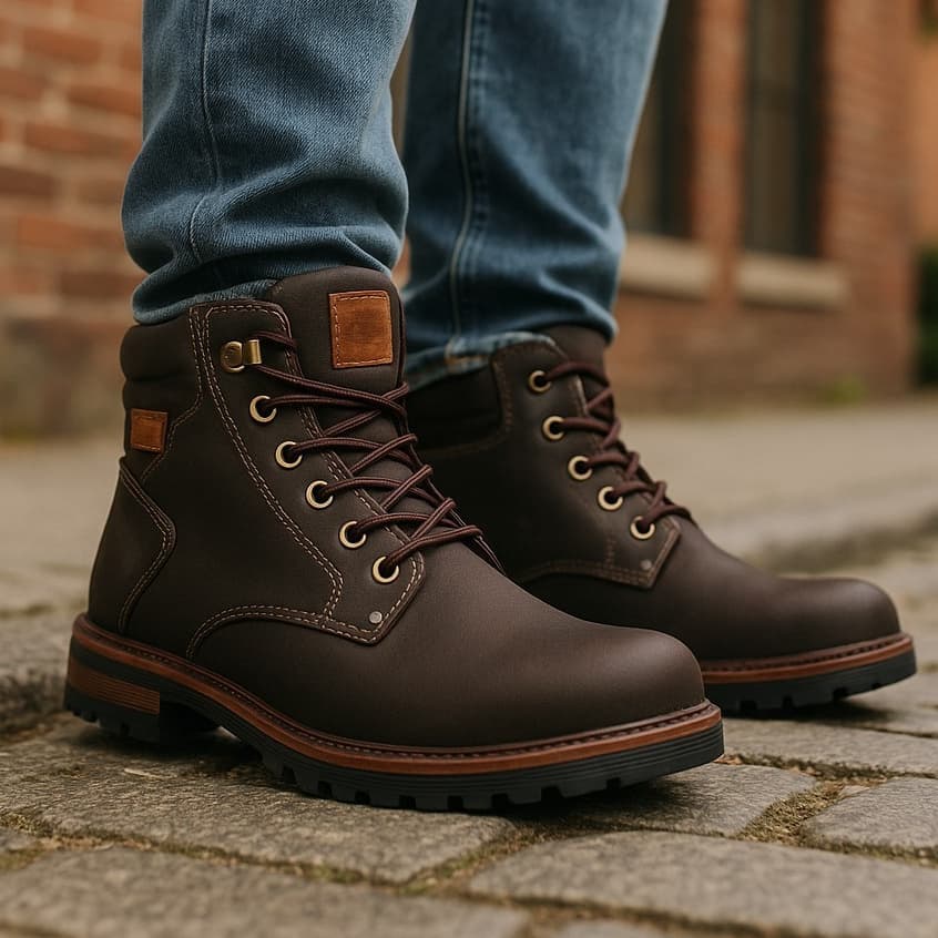Bota Coturno Masculino Solado Tratorado Costurado Com Ziper