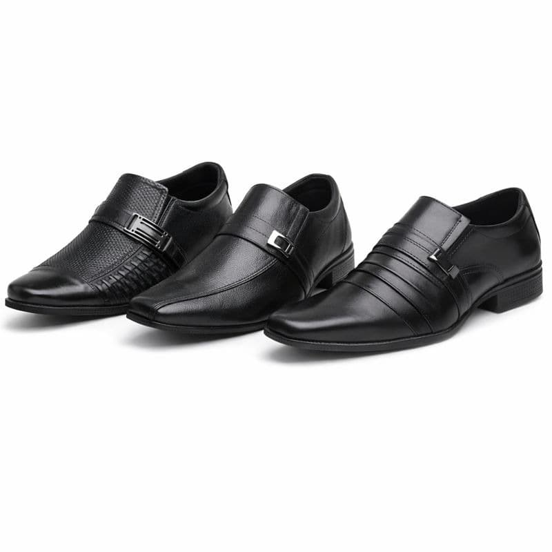 Kit 3 Pares Sapato Social Masculino Em Couro Legitimo Top