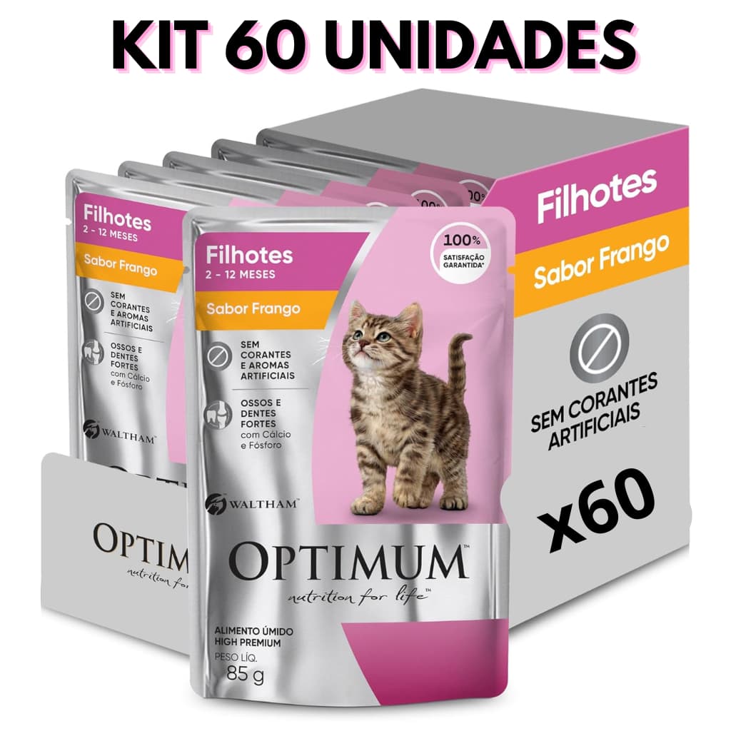 SACHÊ OPTIMUM FILHOTE ( Gatos ) PROMOÇÃO KIT 60 UN