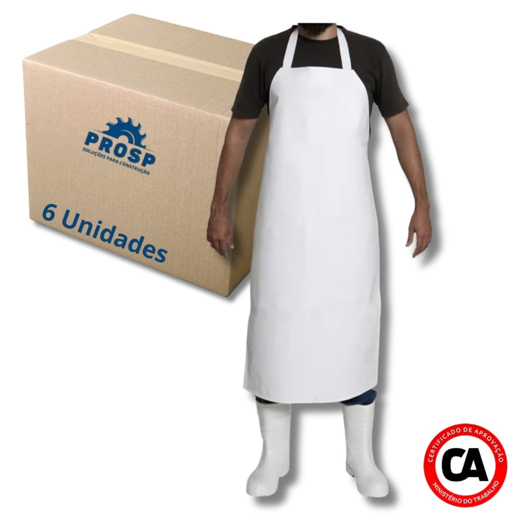 Kit 6 Avental De Pvc Forrado Impermeável Engate Rápido Cozinha Açougueiro Churrasqueiro Açougue