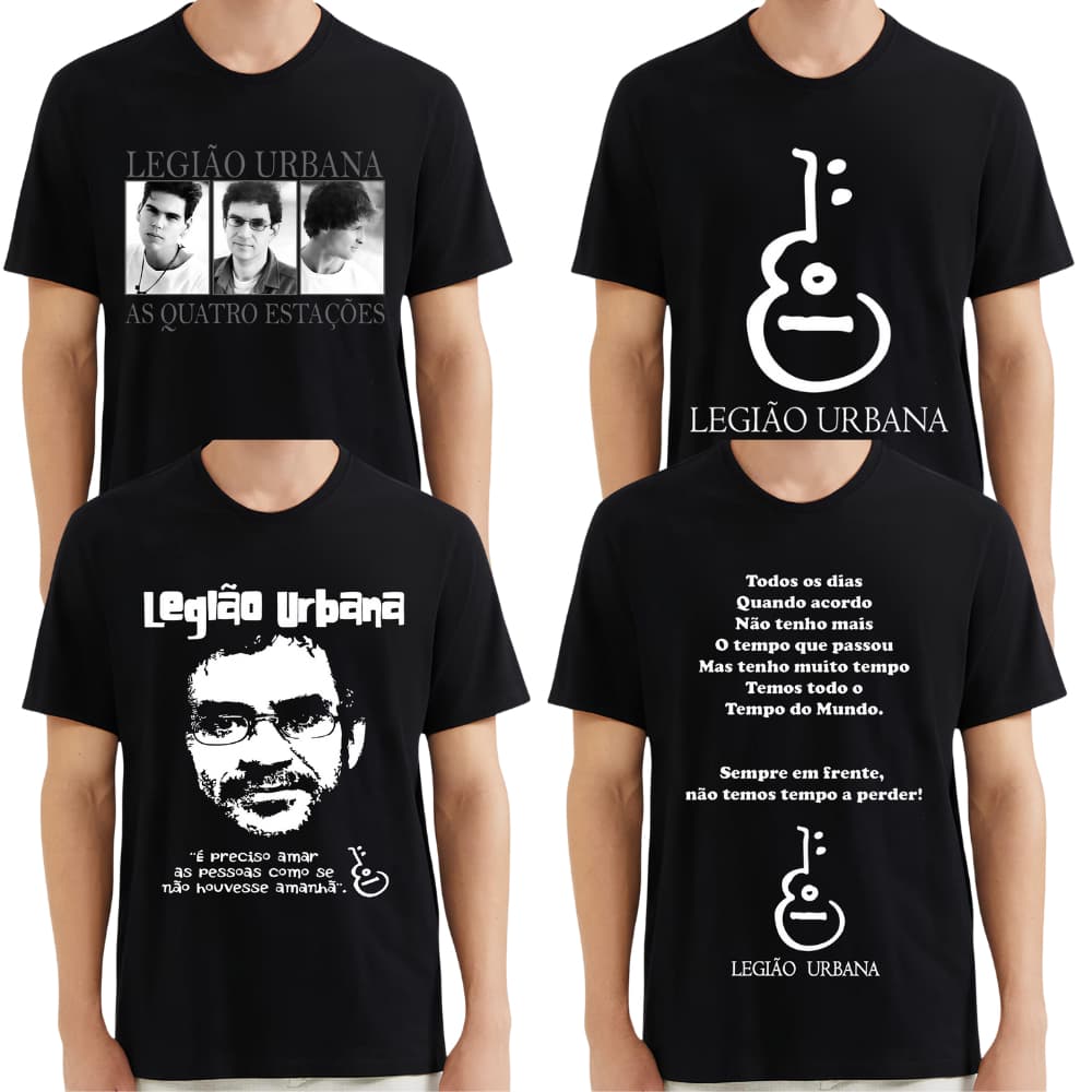 Camiseta Legião Urbana Renato Russo As Quatros Estações Camisa Estampada Rock Clássico