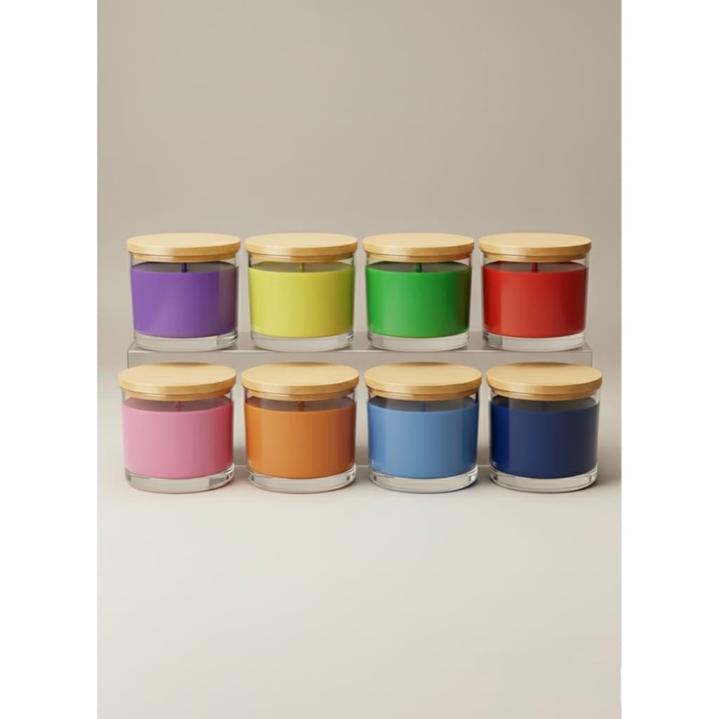Velas Coloridas Perfumadas Frutas e Flores Com Cera Vegetal no Copo Vidro - 100g  I Senza Aromas