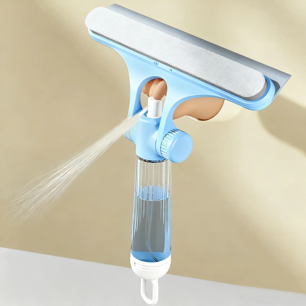 Limpador de Vidros Spray 3 em 1 Com Borrifador Limpa e Seca Rodo Mop