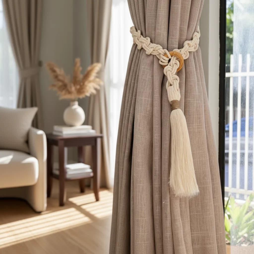 Kit de Prendedor de Cortina Para Cozinha Sala Quarto Abraçadeira Macramê Estilo Boho