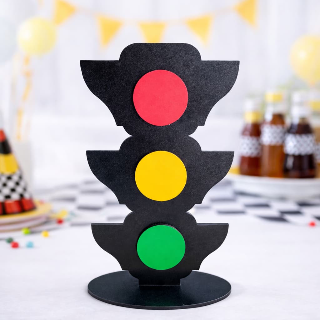 Semáforo Decorativo em MDF Placa de Trânsito Decoração Festa Infantil