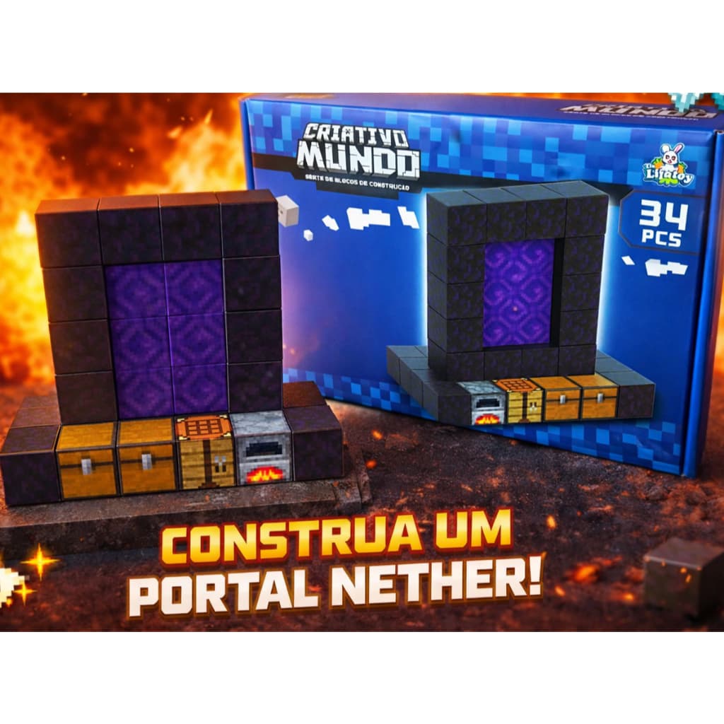 Blocos Cubo Magnético De Montar 34 Peças