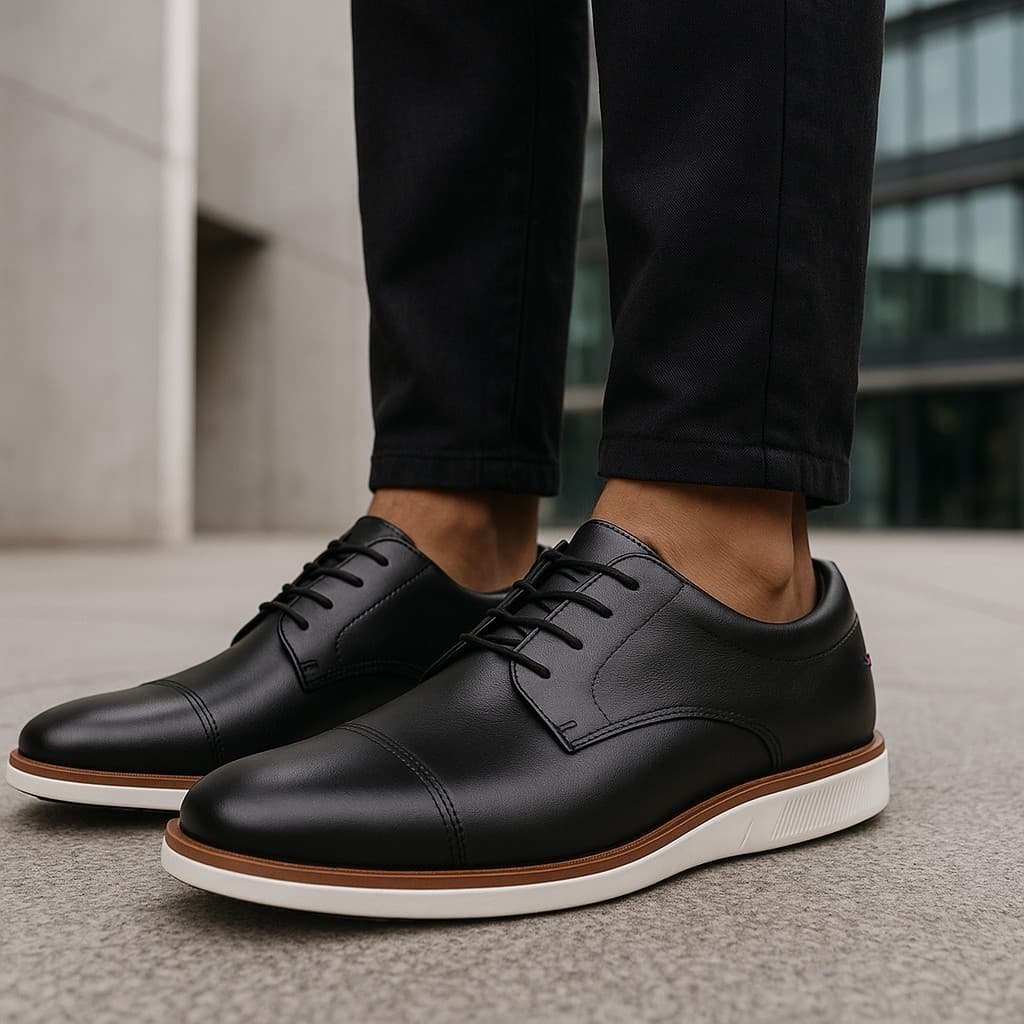 Sapato Social Masculino Oxford Casual Com Cadarço Leve Confort