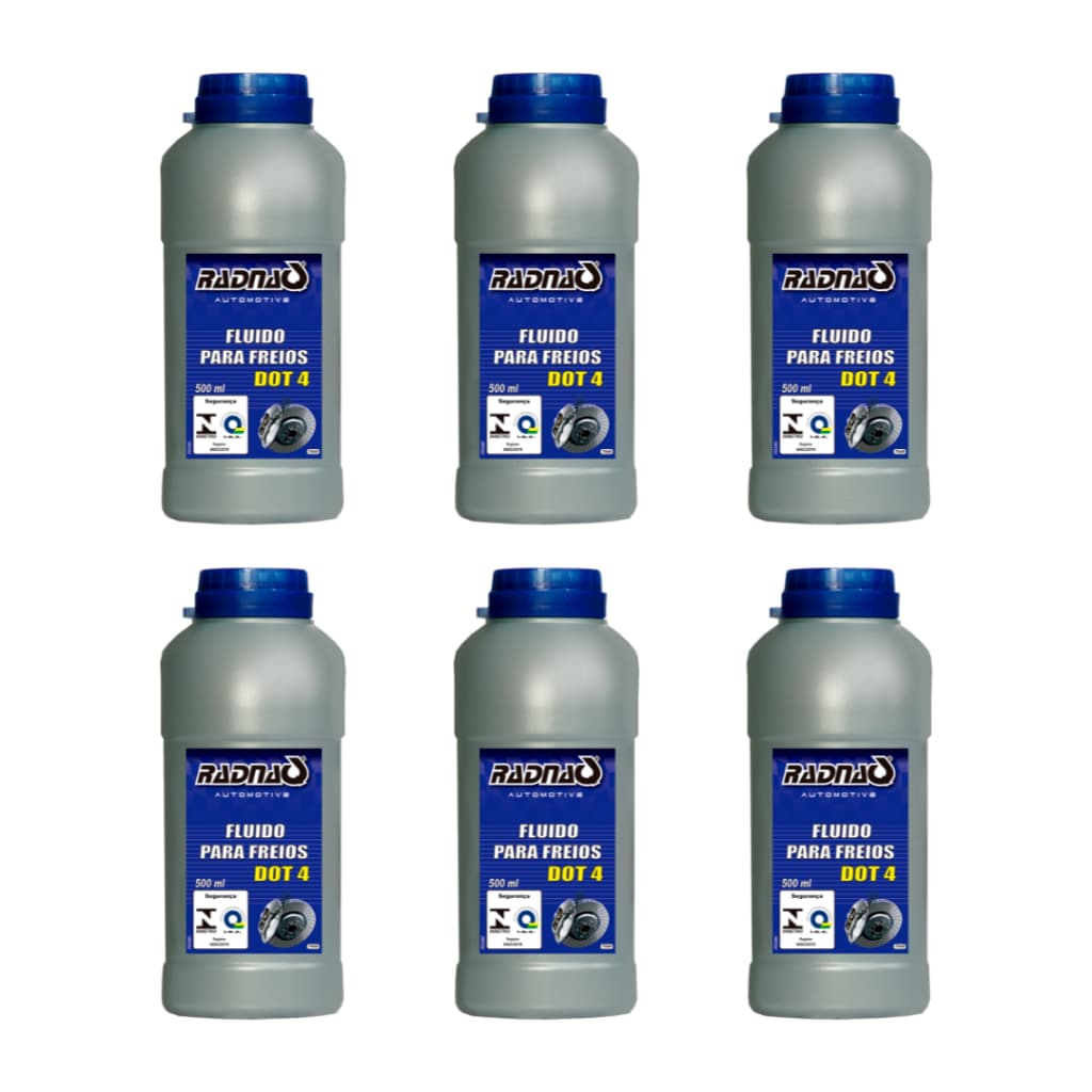 Fluido Óleo Freio E Embreagem Dot4 Radnaq 500ml - 6 Unidades