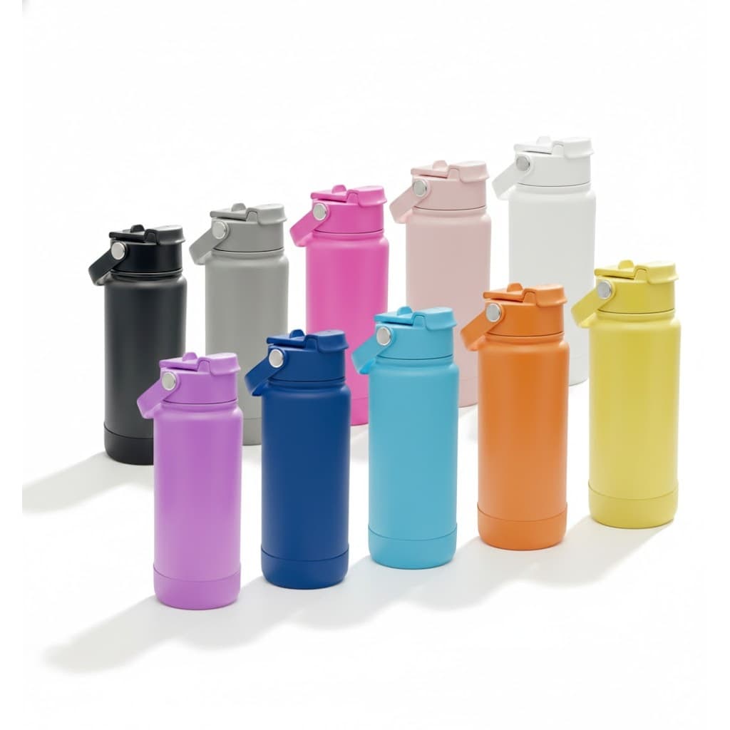 Garrafa Térmica TR-008 1000ml Aço Inox com Protetor de Silicone