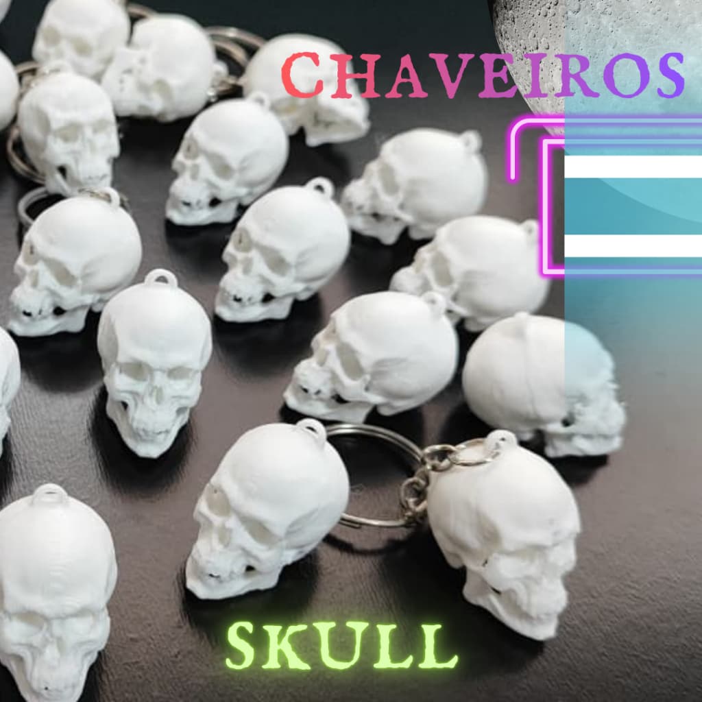 Chaveiro Skull 3D – Estilo Urbano – Design Moderno – Presente Criativo