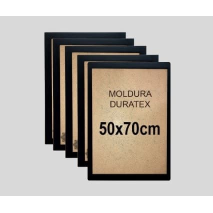 Kit 5 Unidades Moldura Quadro com Duratex 50x70cm sem Vidro e sem Acetato