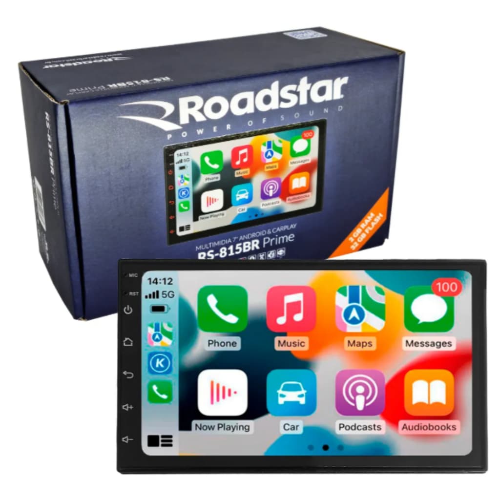 Central Multimídia Roadstar RS-815BR Prime 7” – Tela Touch, Preto