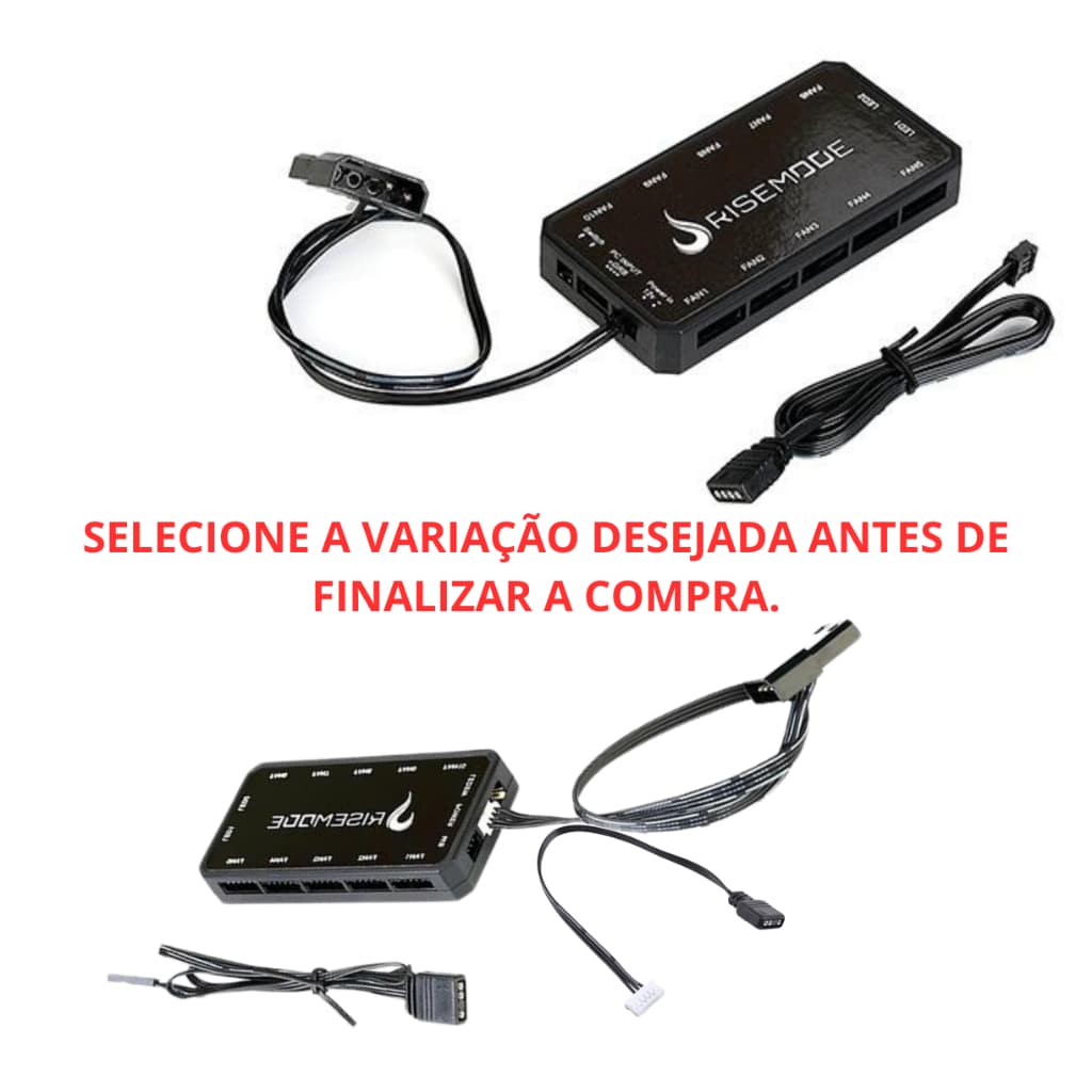 Controladora 6 pinos Rise Mode - Iluminação Personalizável e Efeitos Dinâmicos Variações  (RGB 12v) e (ARGB 5V)