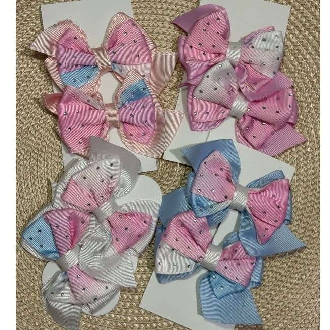 Laço Infantil -Parzinho para Bebê: Doce Encanto Damas e Daminhas. Laço com brilho. Laço com Strass.