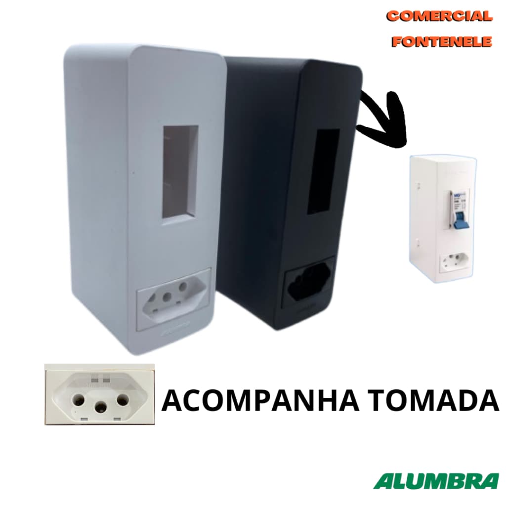 CAIXA P/AR CONDICIONADO  P/ PROTECAO SLIM SOBREPOR P/ DISJ + TOM. ALUMBRA