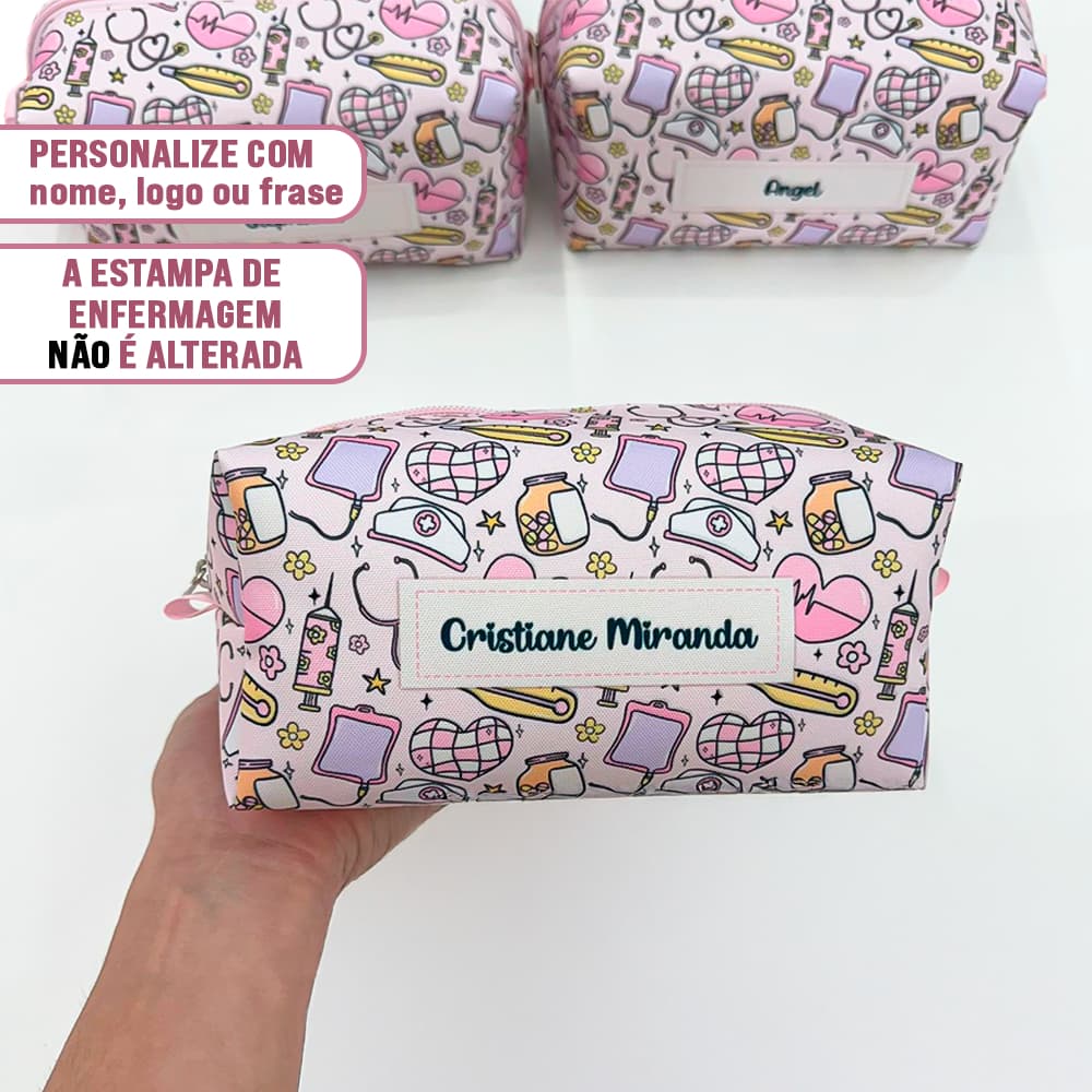 KIT 5 ou 10 Necessaire Personalizada Box G Lembrancinha ENFERMAGEM c/ Nome ou Logo