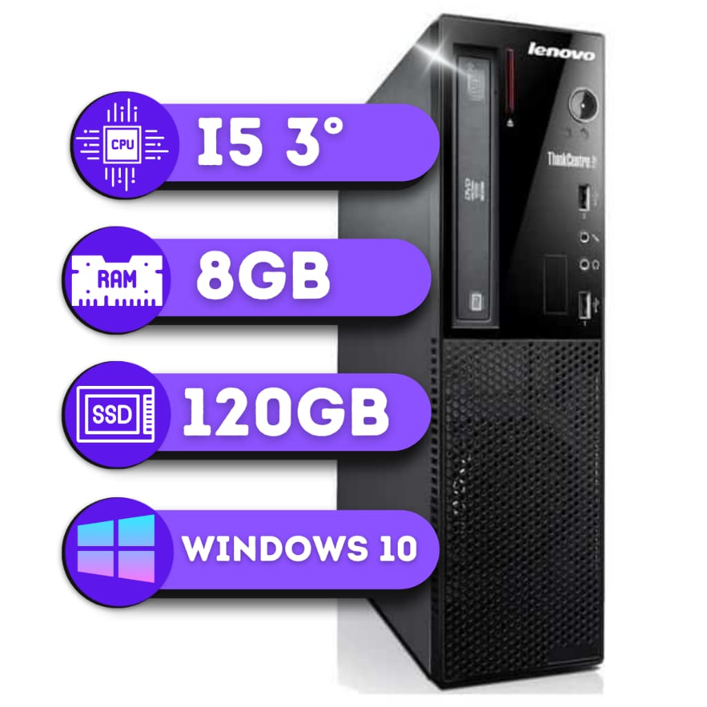 Pc Computador Lenovo Intel I5° 3 8gb 120 Ssd Office Edge72