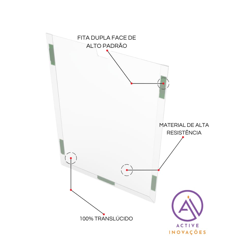Porta Folha A6 Parede Petg Vertical + Dupla Face 10 Peças