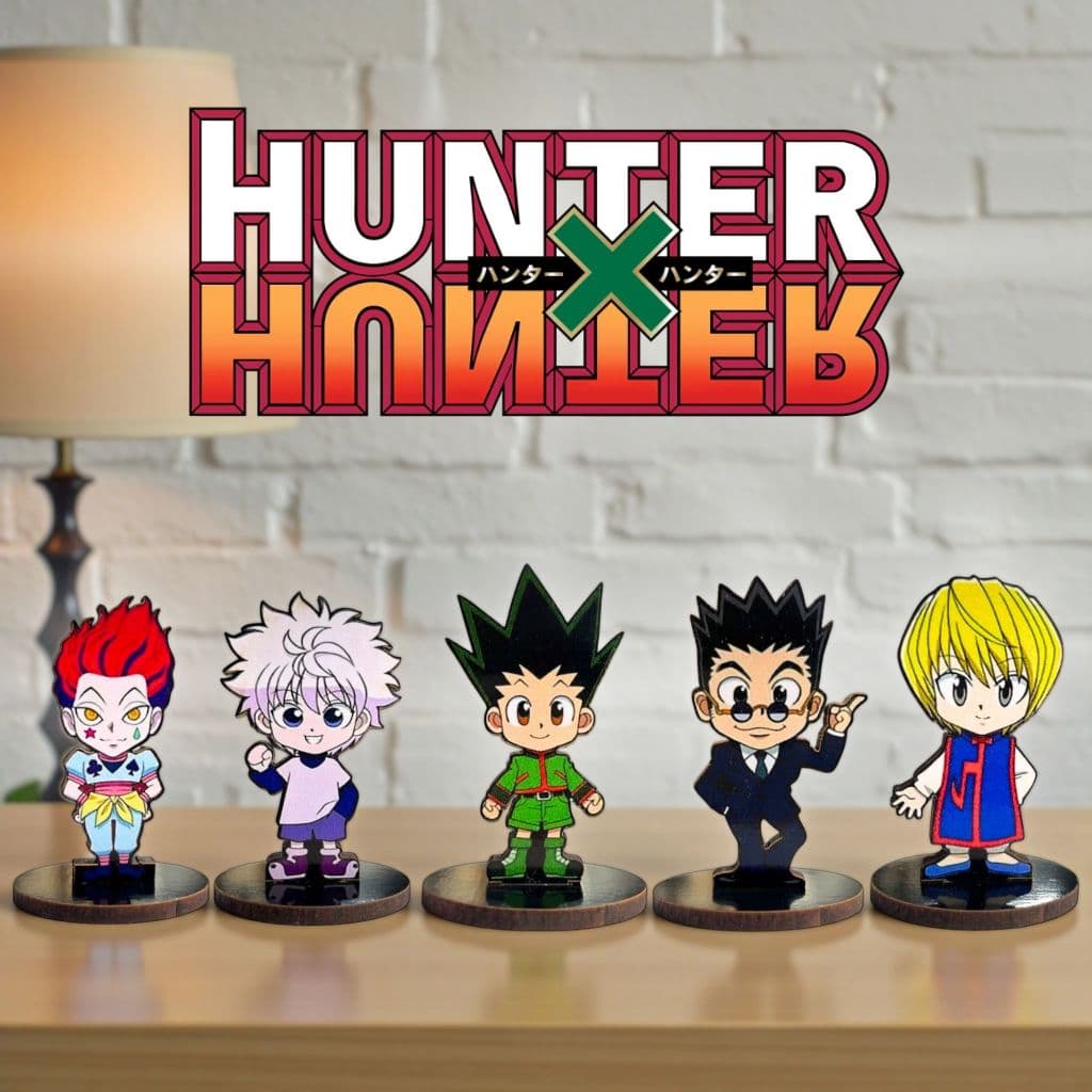 5 Totens Display Personagens de Mesa HunterxHunter combo com 5