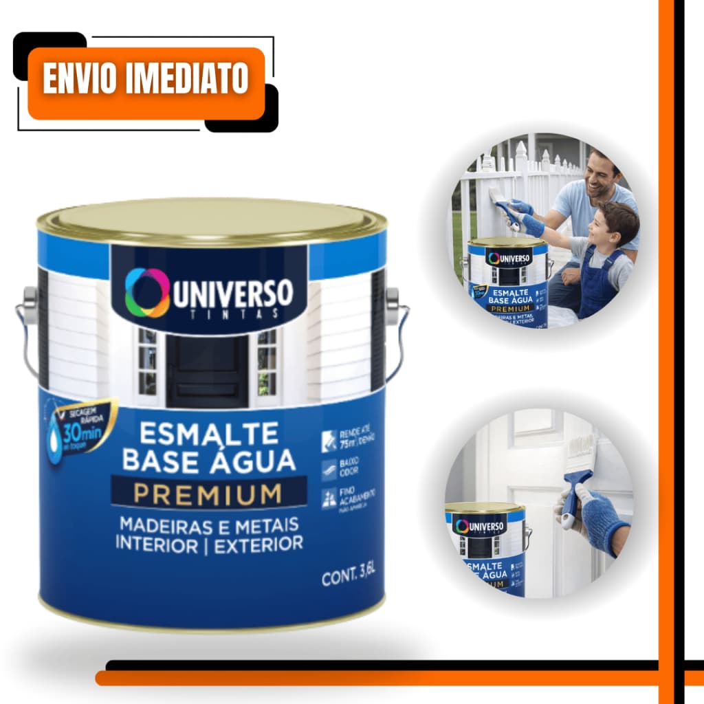 Esmalte Base Água Branco Gelo Universo 3,6L | Lavável Secagem Rápida