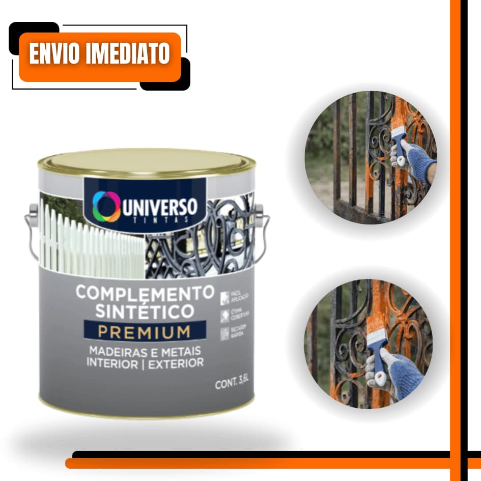 Zarcão Laranja Universo 900ml | Fundo Anticorrosivo para Ferro Interno e Externo