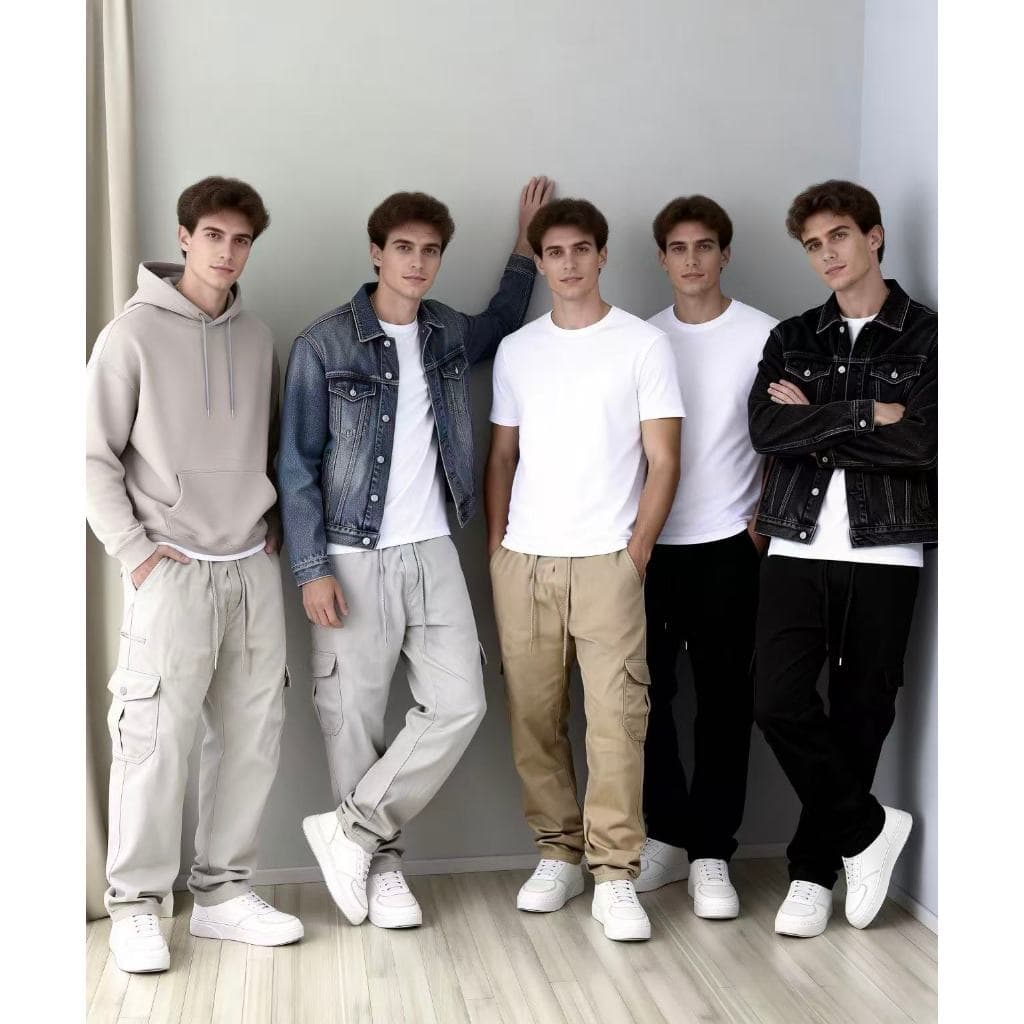 CALÇA CARGO JOGGER SARJA LARGA MASCULINA SKATE, CASUAL, FECHAMENTO CORDÃO MODA UNISSEX
