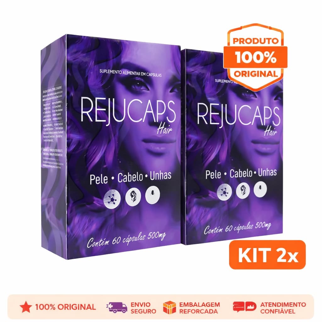 Rejucaps Hair Kit 2x 60 Cápsulas Suplemento Pele Cabelo Unhas Vitamina