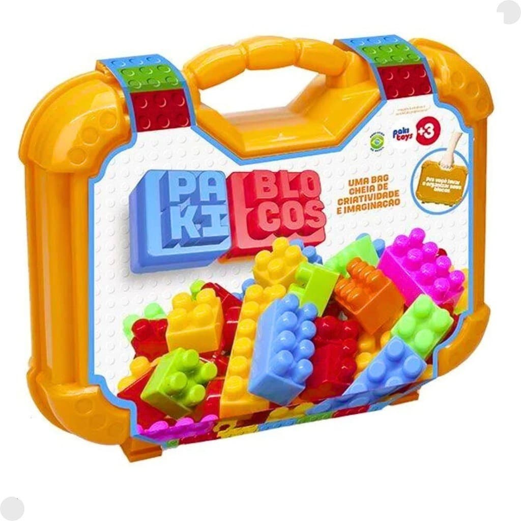 Kit Maleta Blocos 72 Peças Educativo E Didático Pakitoys