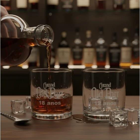 24 Copos para Whisky em vidro Personalizado Jateado à Laser