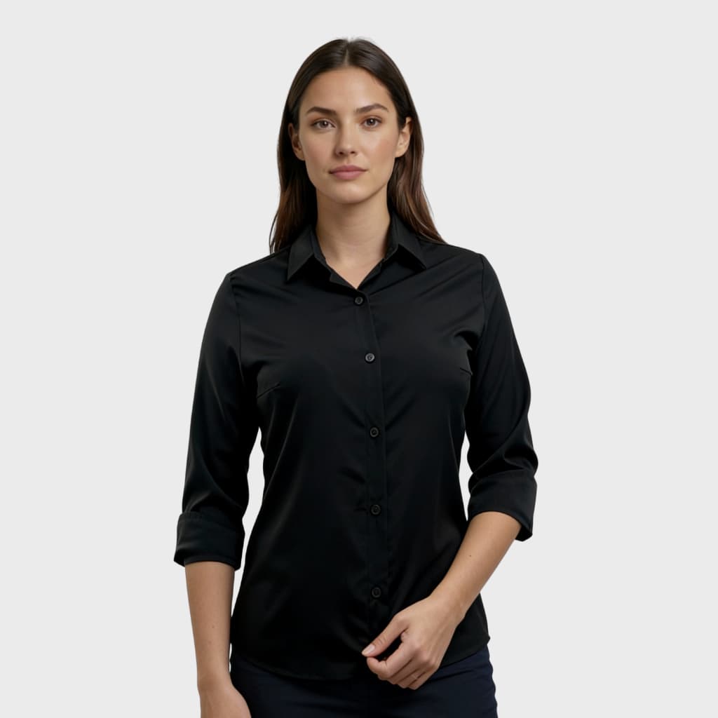 Camisa Social Feminina Manga 3/4 Camisa Feminina Social De Microleve Com Elastano Camiseta Social Premium