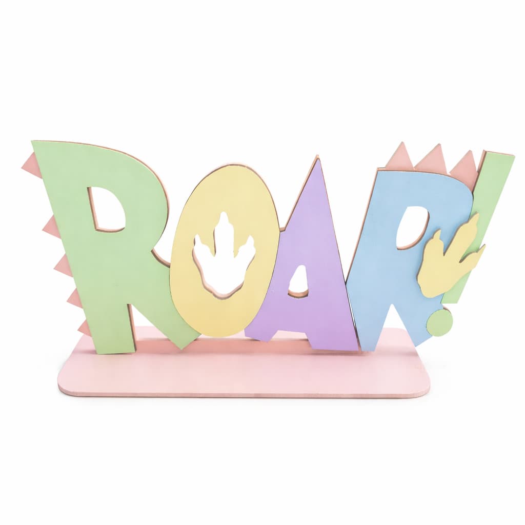 Placa Roar Dinossauro em MDF Enfeite para Festa Temática