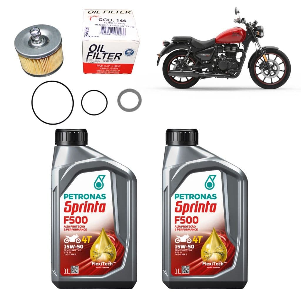 Kit Troca De Oleo Petronas 15w50 Royal Enfield Meteor 350