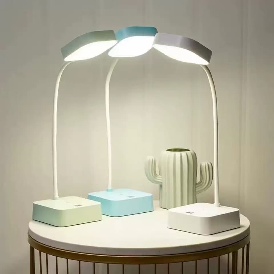 Luminária De Mesa Com 3 fontes de luz Flexível Estudo Leitura Carregável Modelo 622