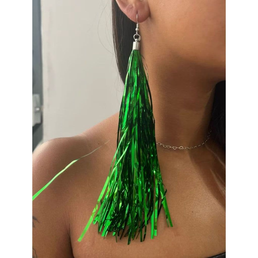 Brinco Tendencia  Carnaval  Feminino Fitilho Metalizado Lisos e Coloridos