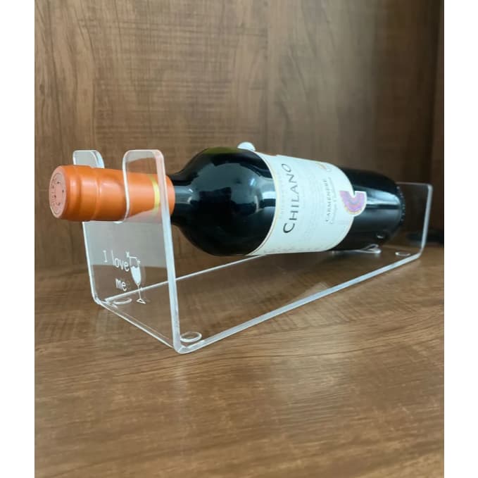 Suporte De Vinho Em Acrilico - Personalizado Cristal