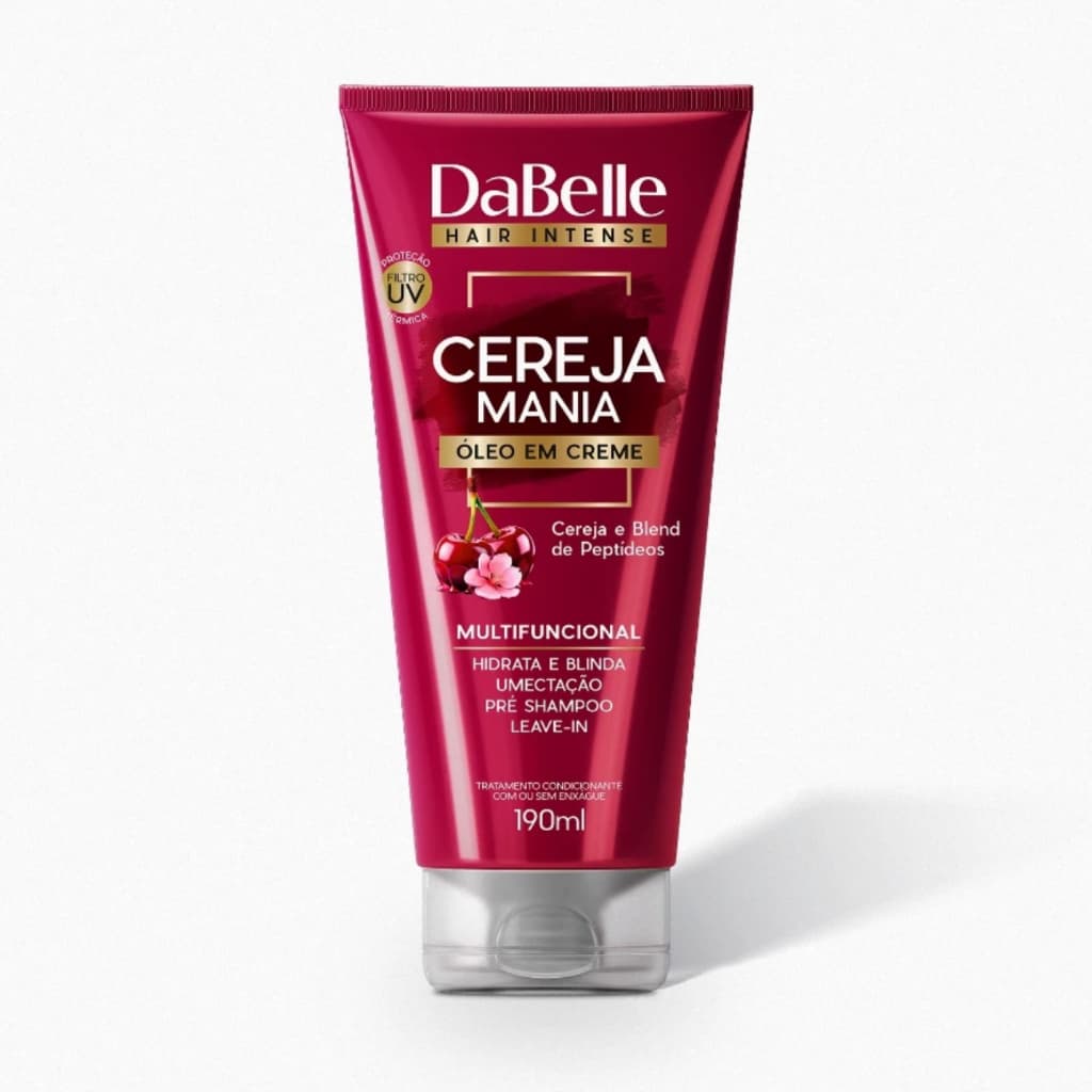 Dabelle Óleo em Creme Cereja Mania 190ml Protetor Térmico Umectação