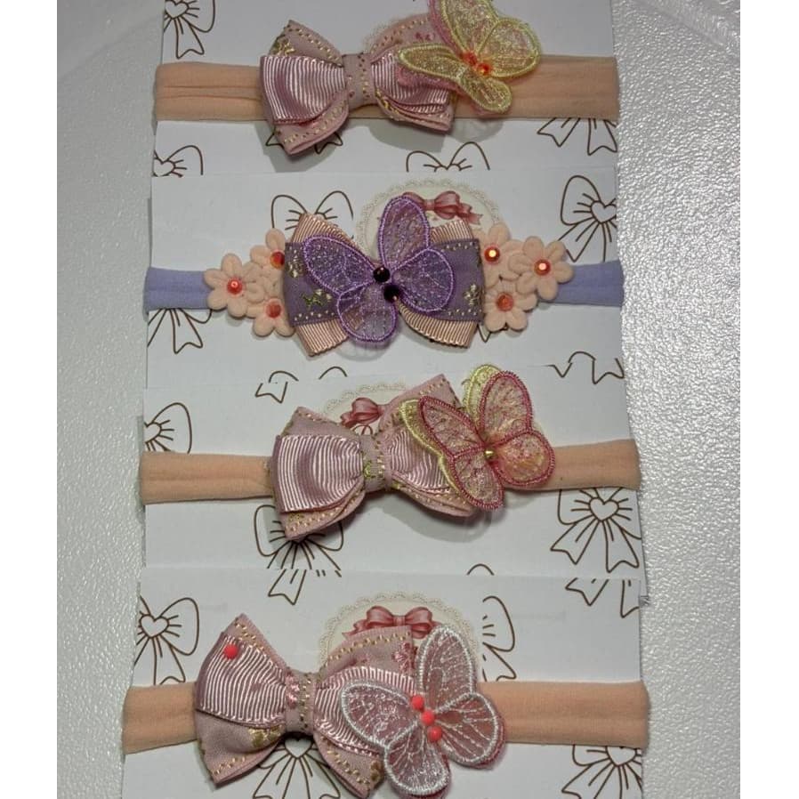 Tiara Infantil para bebês- Coleção Jardim dos Laços/ Damas e Daminhas Laços. Tirinha para bebê na meia de seda.