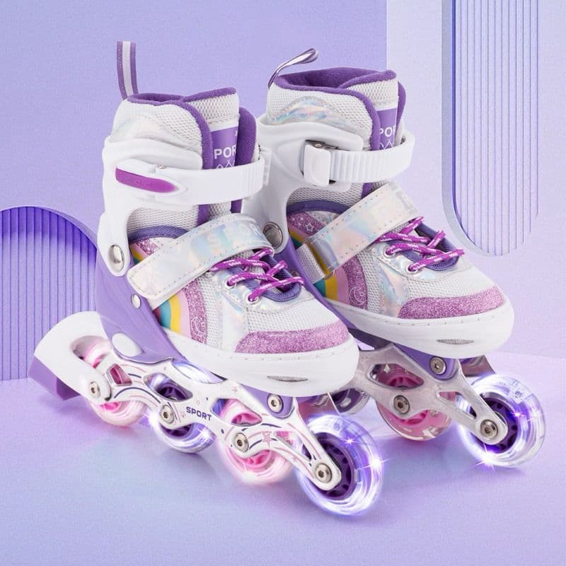 Patins Roller Arco Iris Com Led varias cores