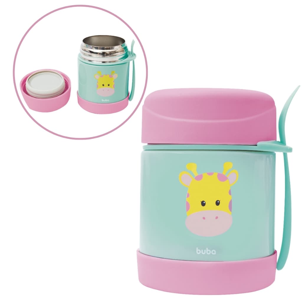 Pote Térmico De Inox Alimentação Bebe Infantil Talher Buba